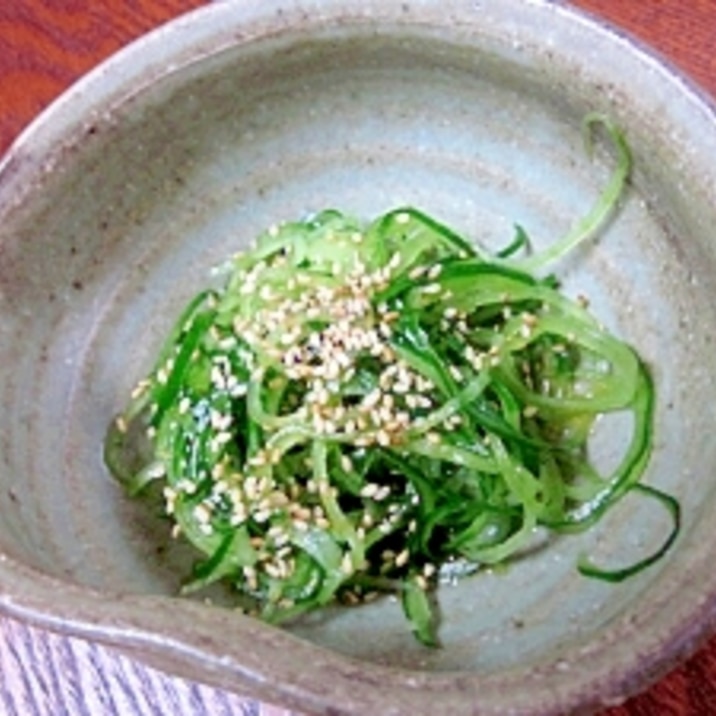 寿司屋の板さん直伝 繊切りきゅうりの塩もみ レシピ 作り方 By Startrek 楽天レシピ